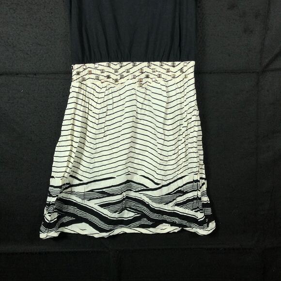 Silence + Noise Womens Dress Black White Geometric Sleeveless Bejeweled Small - Picture 3 of 12